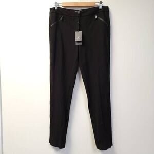 Adrianna Papell Side Zip Ponte Pants Women's Size Black Stretch Soft Knit New​